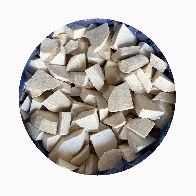 Peeled taro pieces ready for cutting Peeled taro pieces ready for cutting
