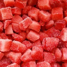 Morangos congelados picados